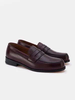 Bordeaux Leather Penny Loafers