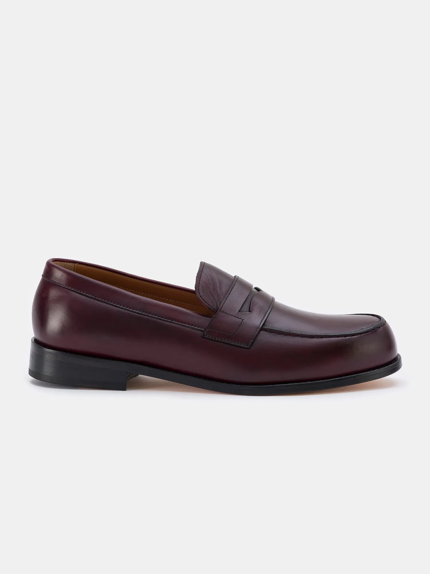 Bordeaux Leather Penny Loafers