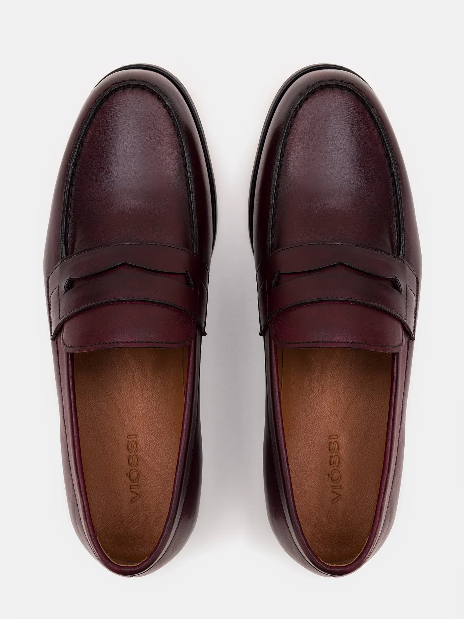Bordeaux Leather Penny Loafers