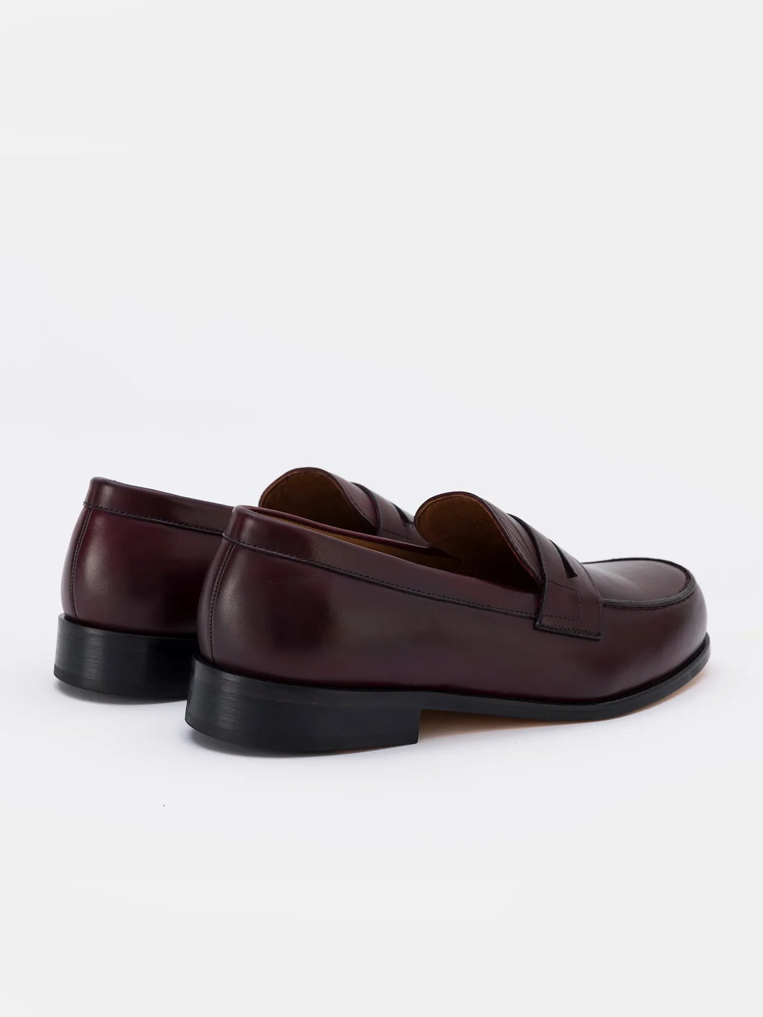 Bordeaux Leather Penny Loafers
