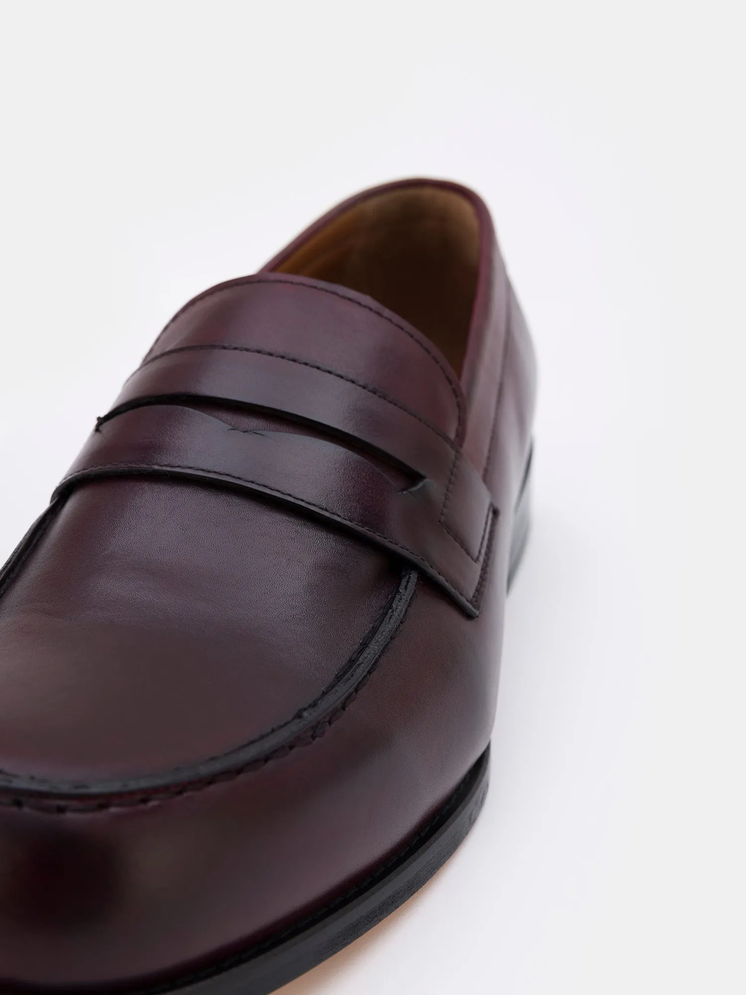 Bordeaux Leather Penny Loafers