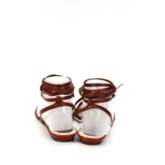 Dior Strappy Red & Orange Leather Gladiator Sandals