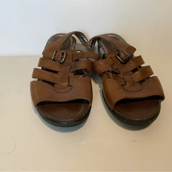 ECCO Camel Brown Strappy Open Toe Low Sandal