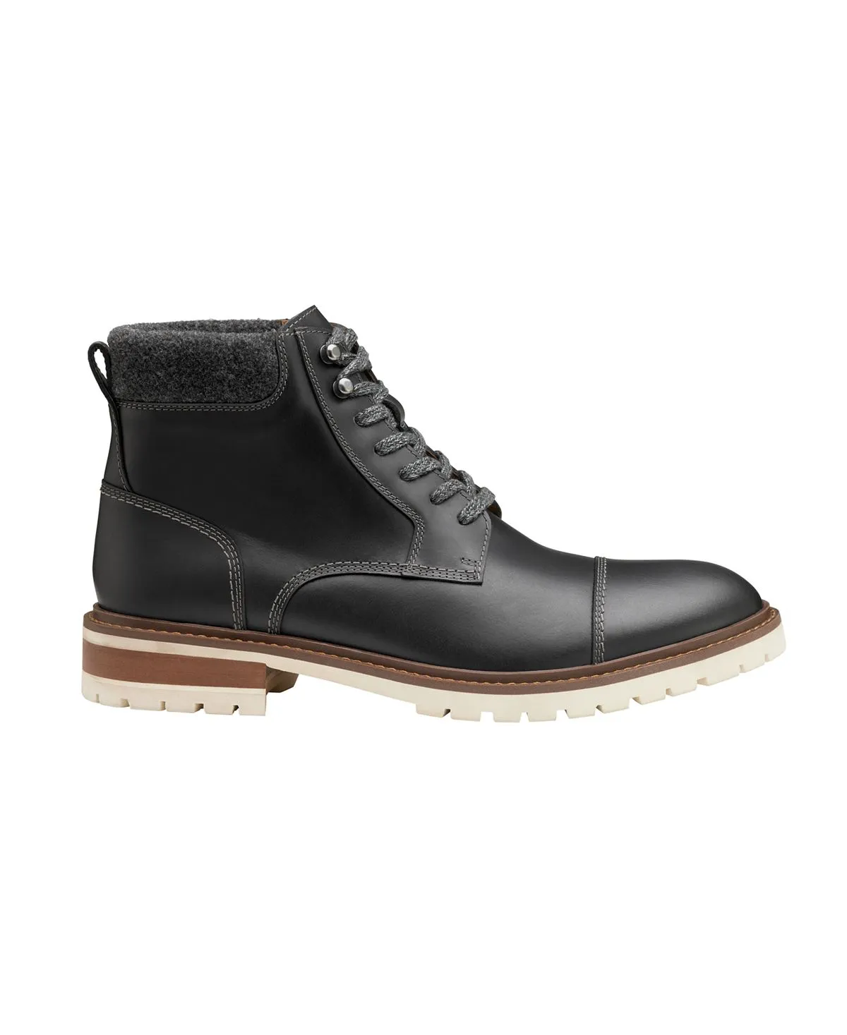 Johnston & Murphy men's barrett cap toe boots, gray