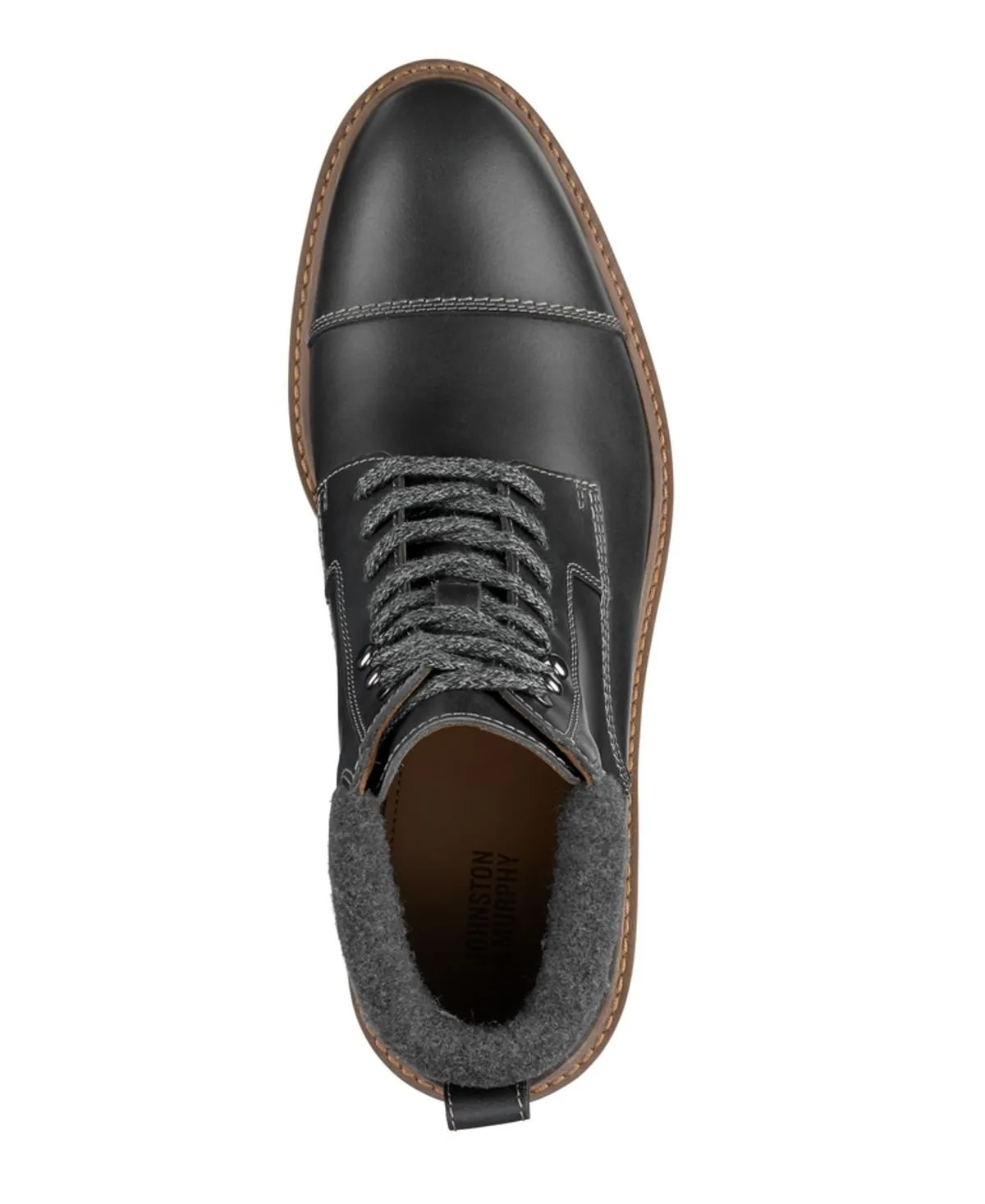Johnston & Murphy men's barrett cap toe boots, gray