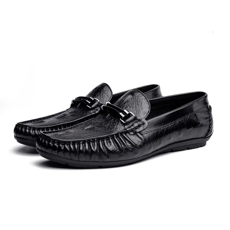 Luxury CrocTex Leather Brogue Loafers