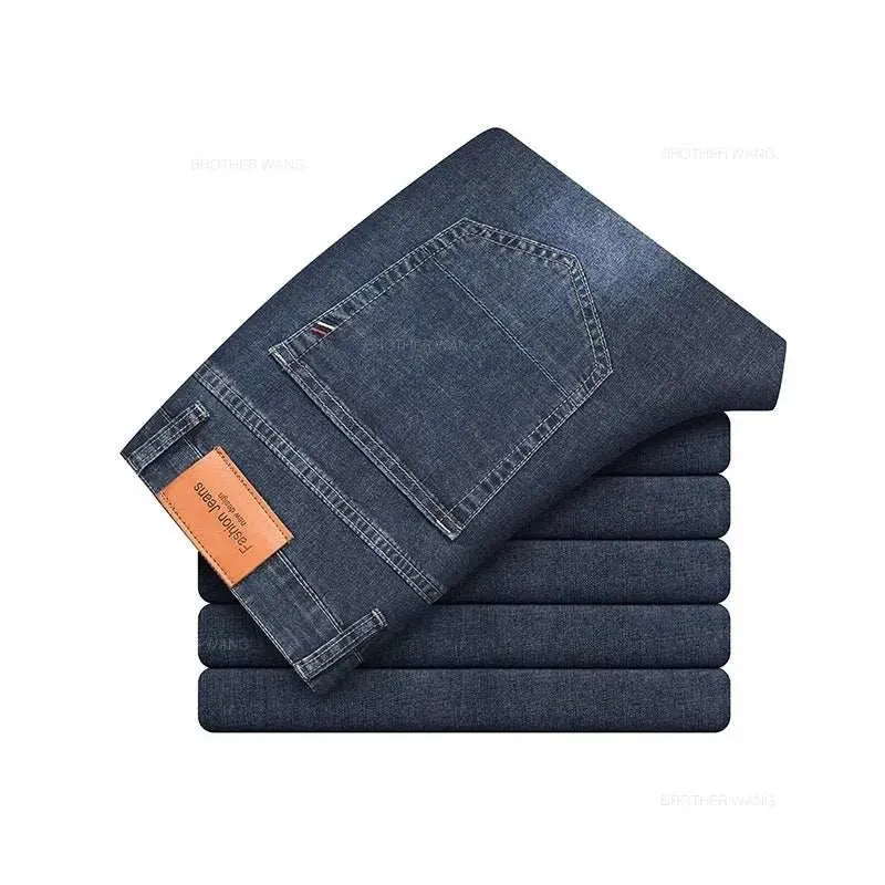 Men's Summer Gray Elastic Jeans