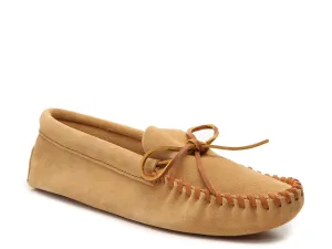 Minnetonka Leather Laced Slippers, brown