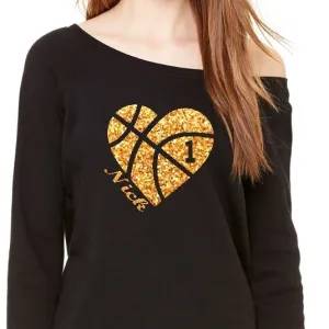 Personalized Basketball Heart Sweatshirt