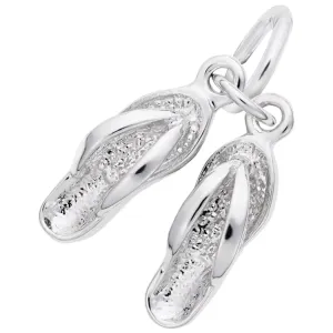 SILVER PAIR OF FLIP FLOPS ACCENT CHARM